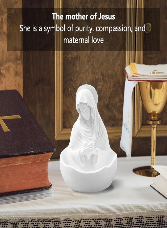 fowfeuk Statue of The Virgin Mary, Souvenir of The Virgin Mary, Bead Stand, Catholic Women's Gift, Religious Home Decoration, 5-inch Blessed Mother Resin Statue - Image 5